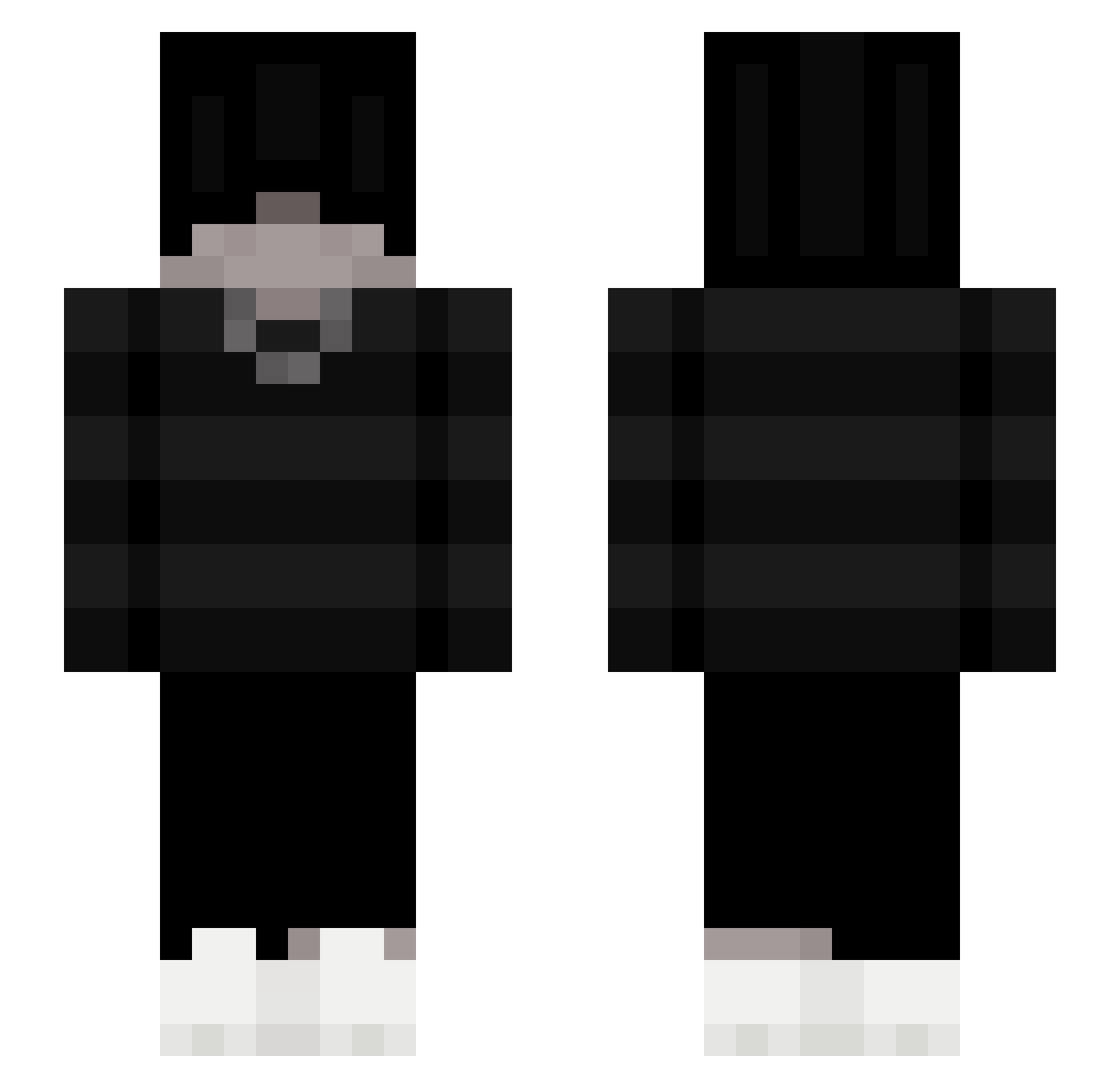 Taxies Minecraft skin, front and back view