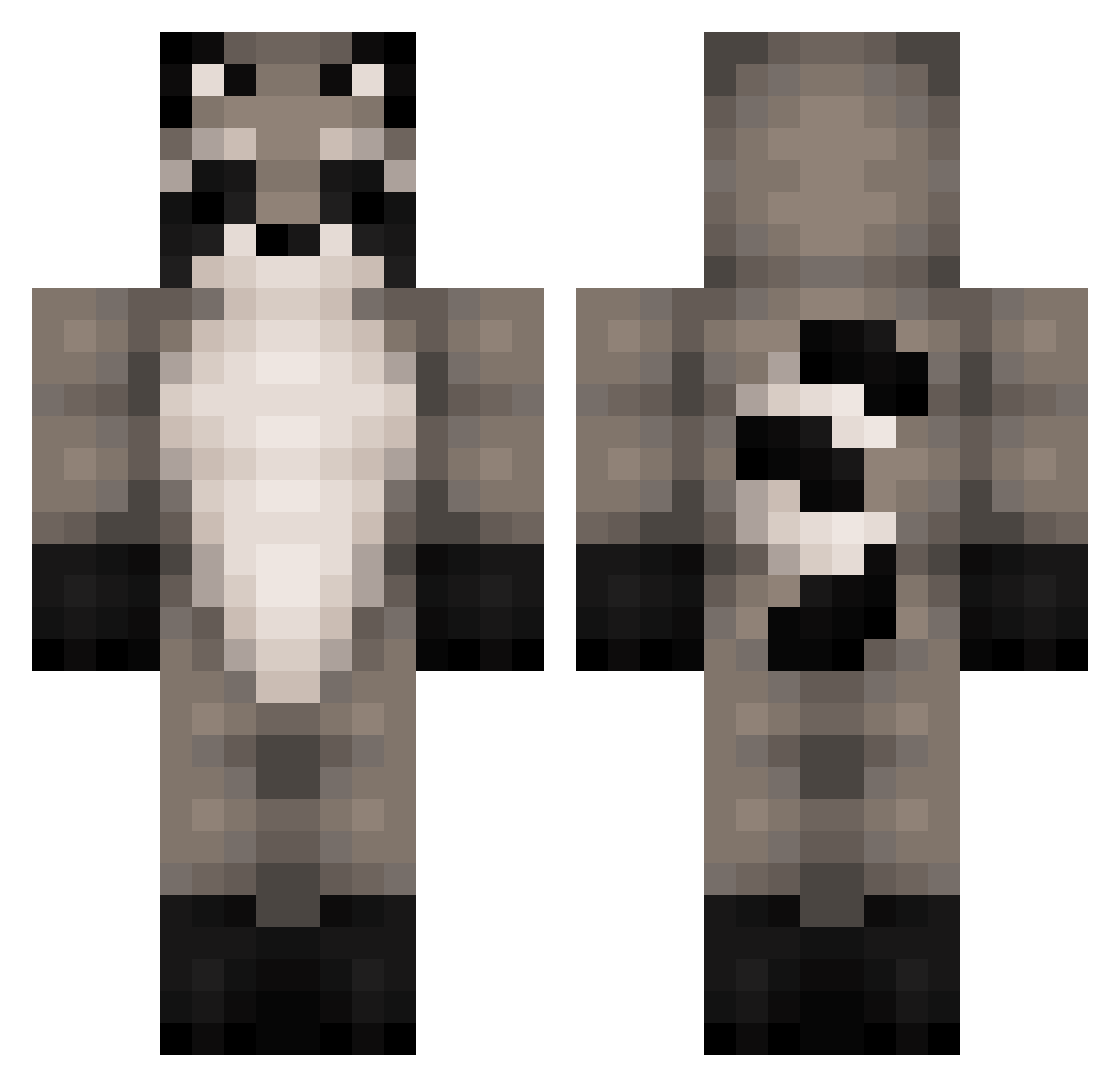 Jopnas216 Minecraft skin, front and back view