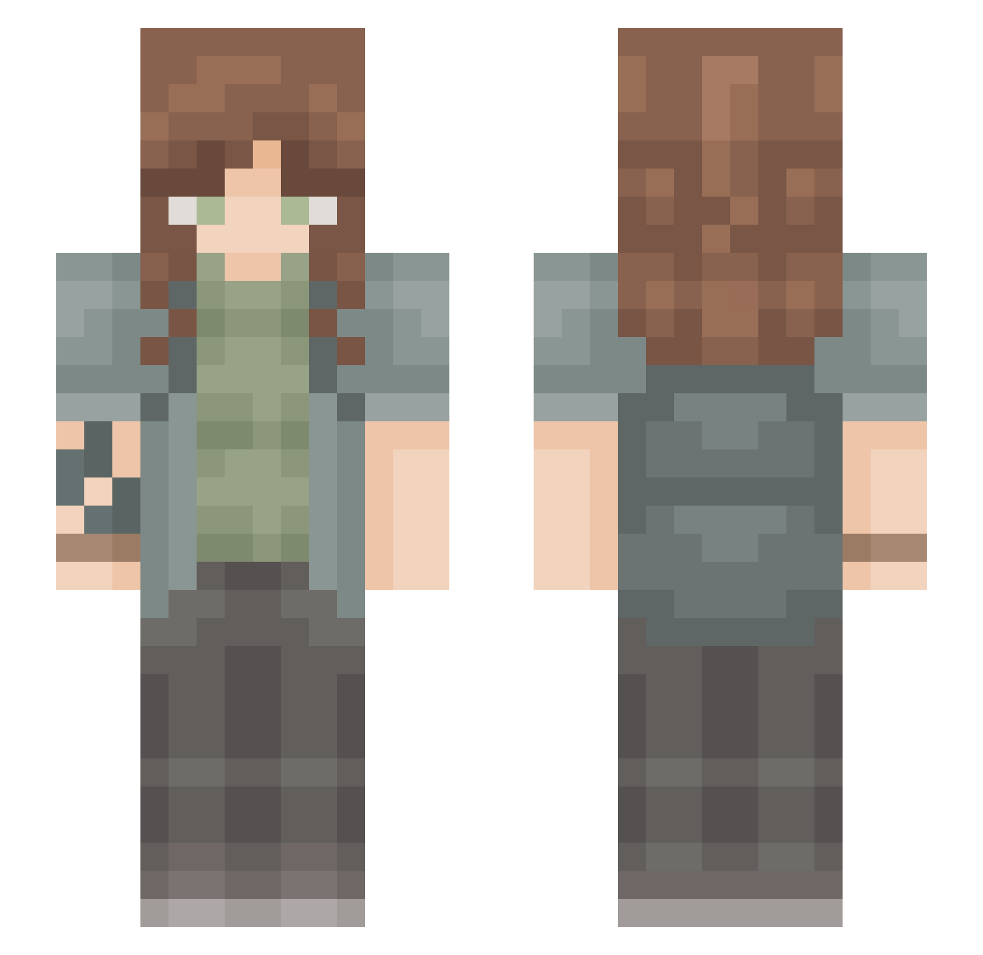 Eri4849 Minecraft skin, front and back view