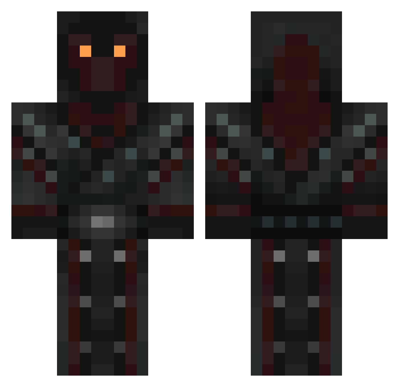 Agglutinator Minecraft skin, front and back view
