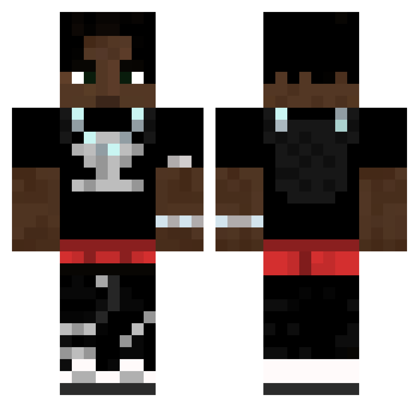 RatedJetVac Minecraft skin, front and back view