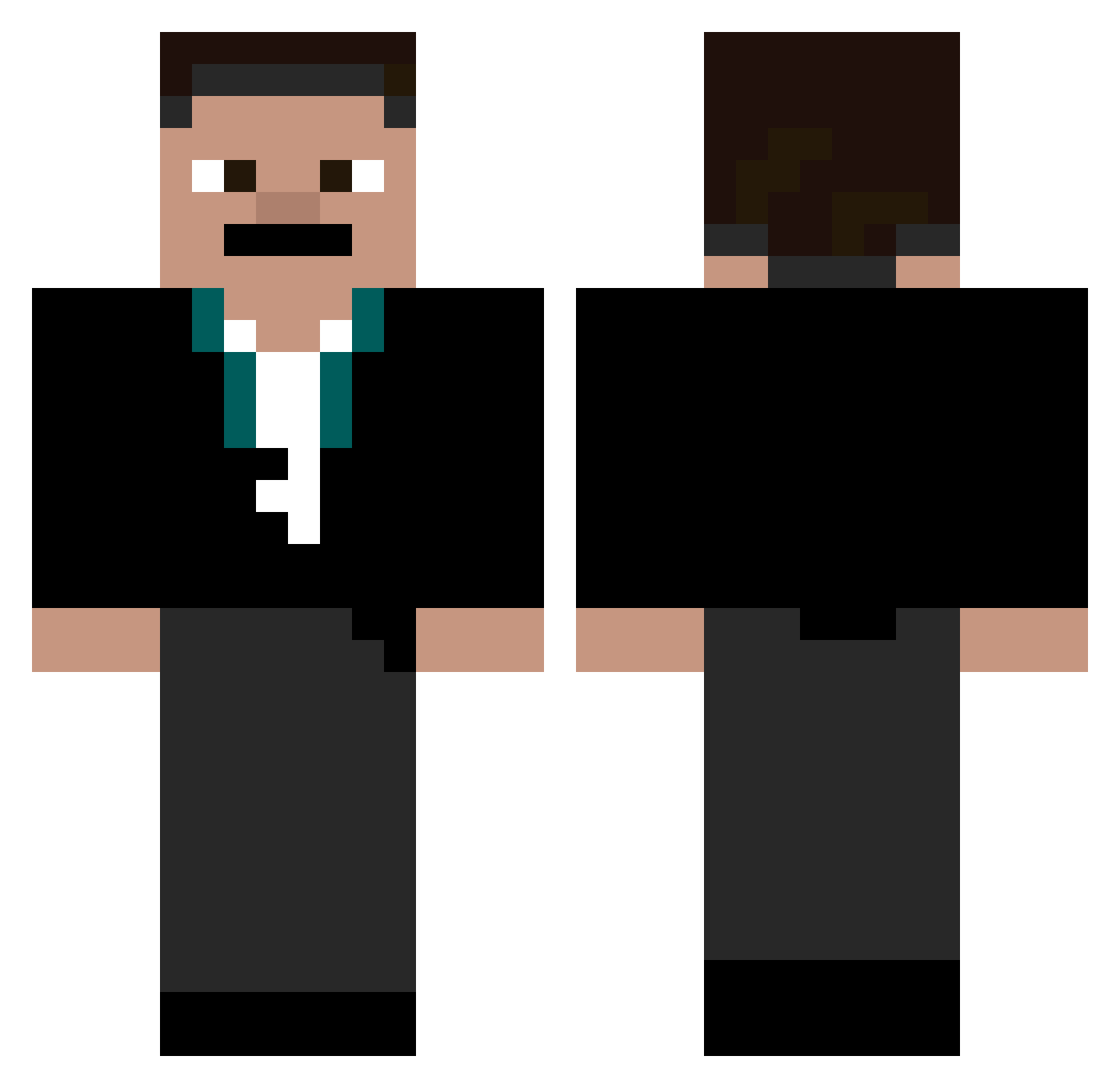 Aura_Debt Minecraft skin, front and back view