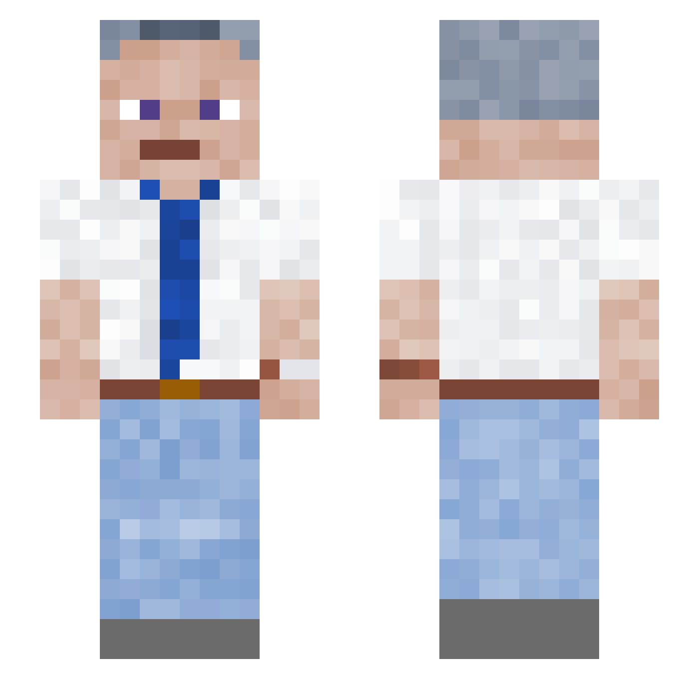 JeremiahClarkson Minecraft skin, front and back view