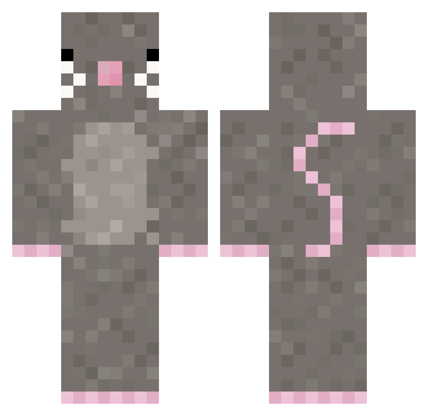frenchrat69 Minecraft skin, front and back view