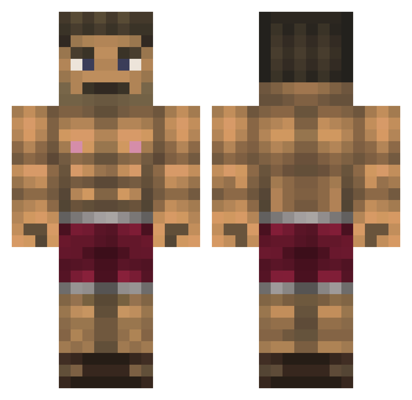 Sex_doll17 Minecraft skin, front and back view