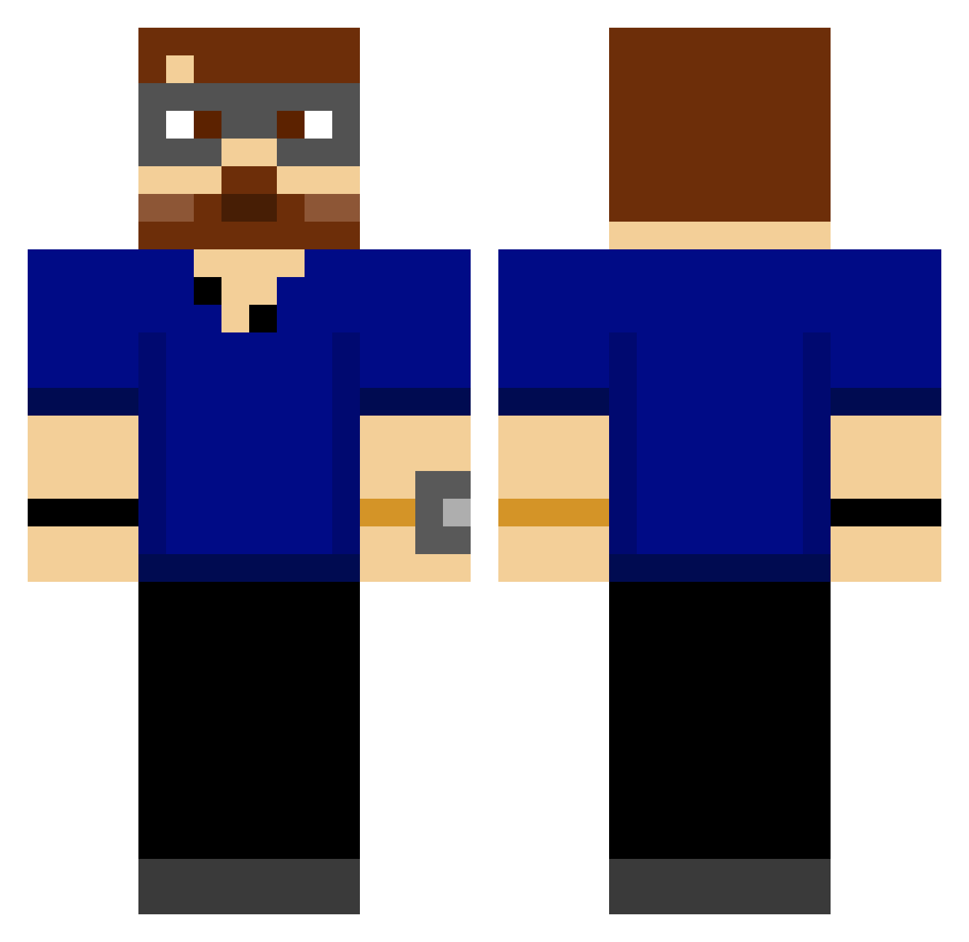tdawggy Minecraft skin, front and back view