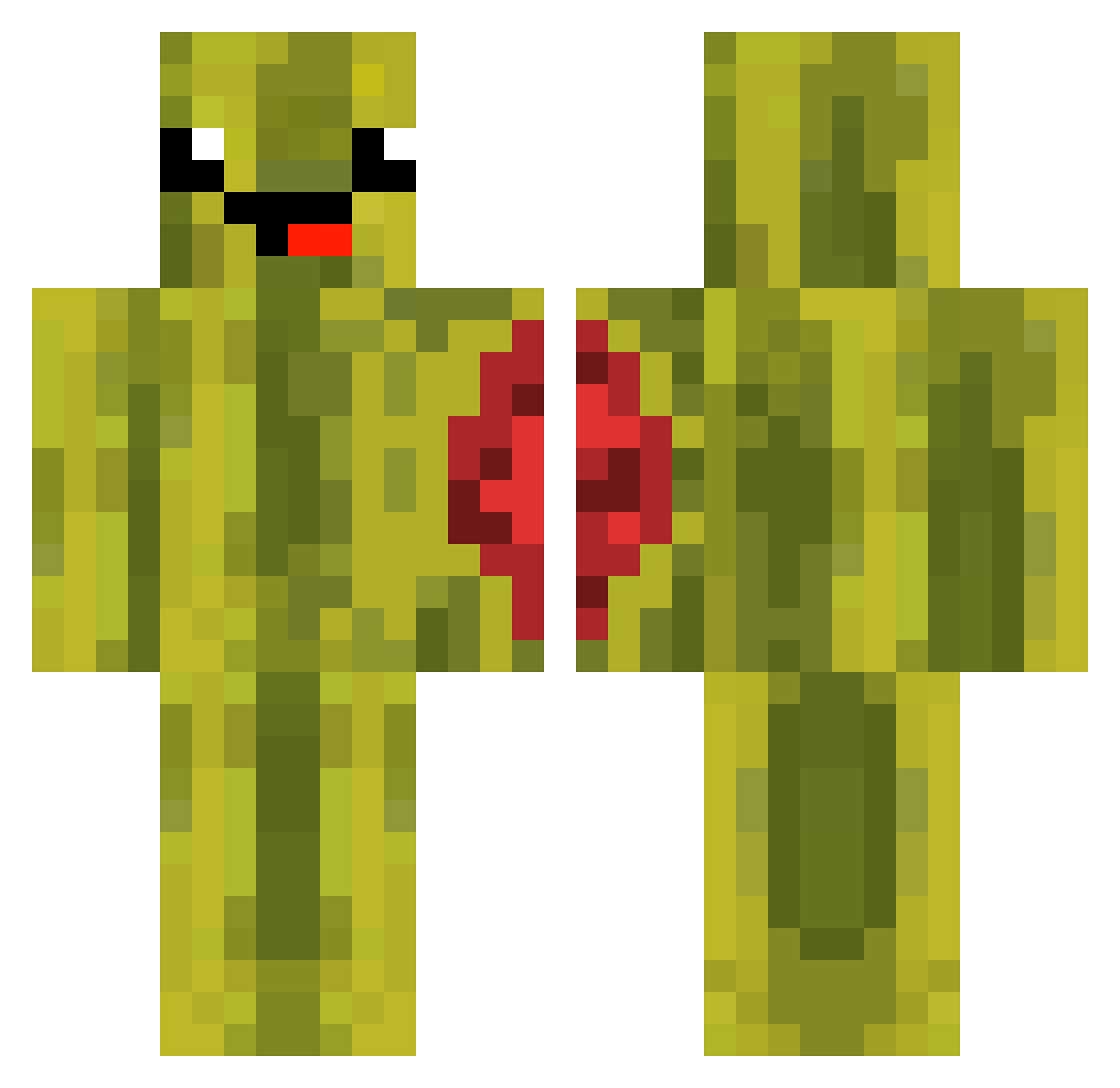 rruue Minecraft skin, front and back view