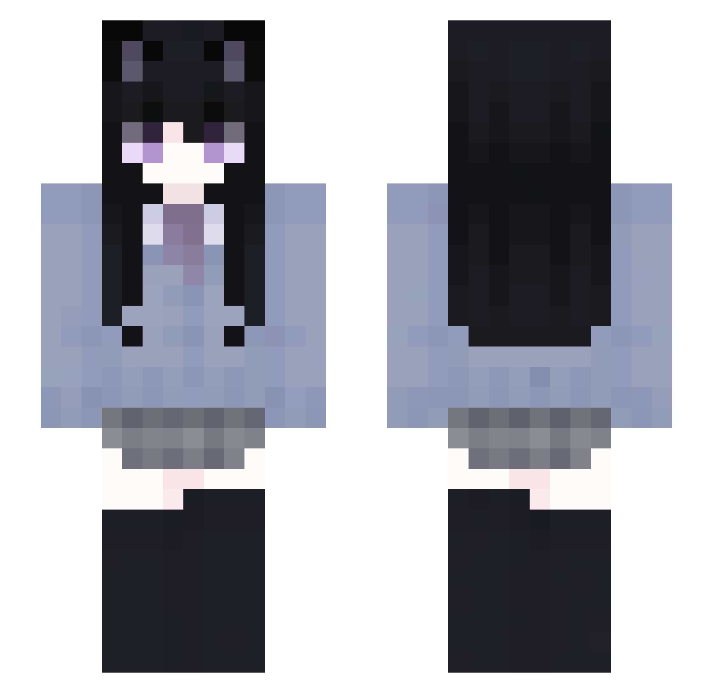 QinYuRose Minecraft skin, front and back view