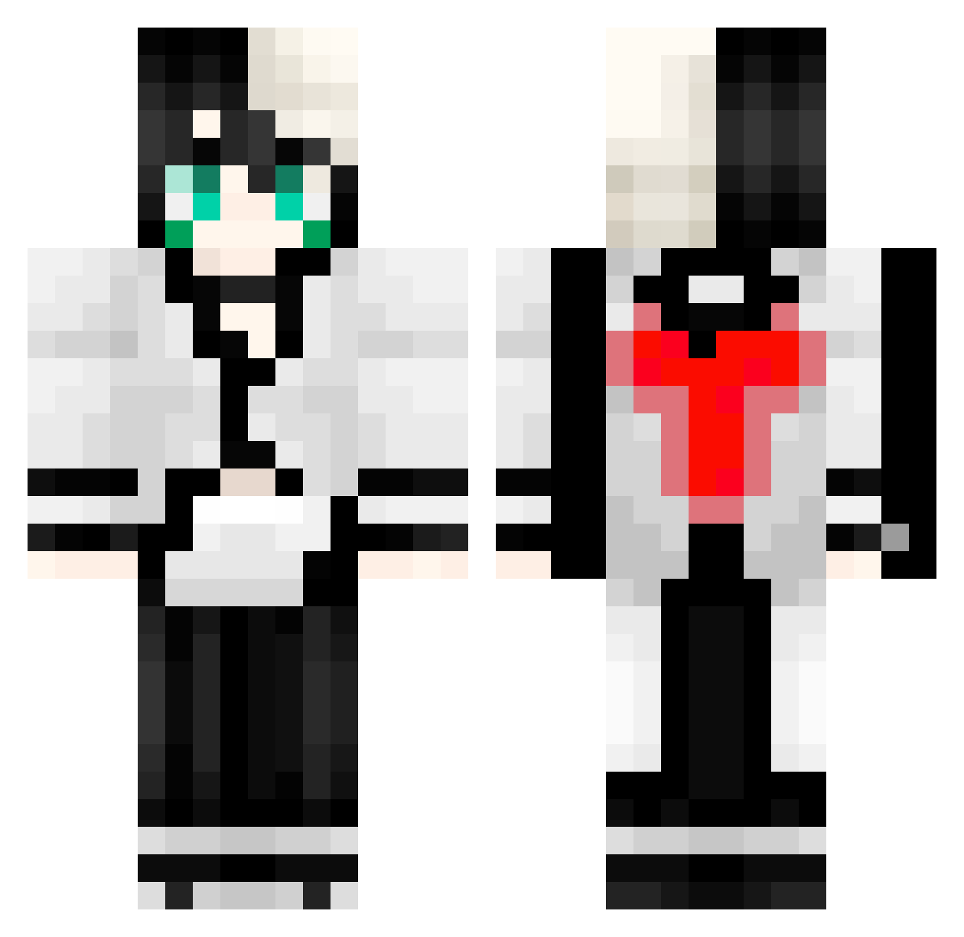 TudM Minecraft skin, front and back view
