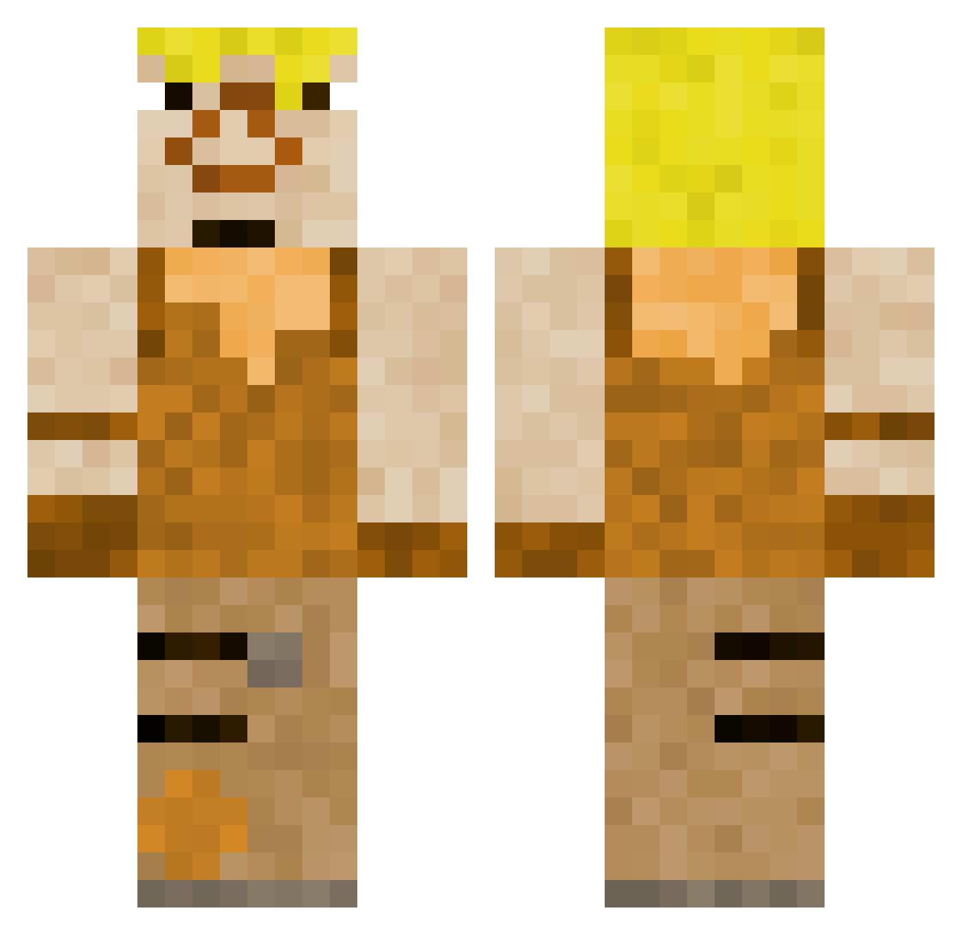 chickenofhotdogs Minecraft skin, front and back view
