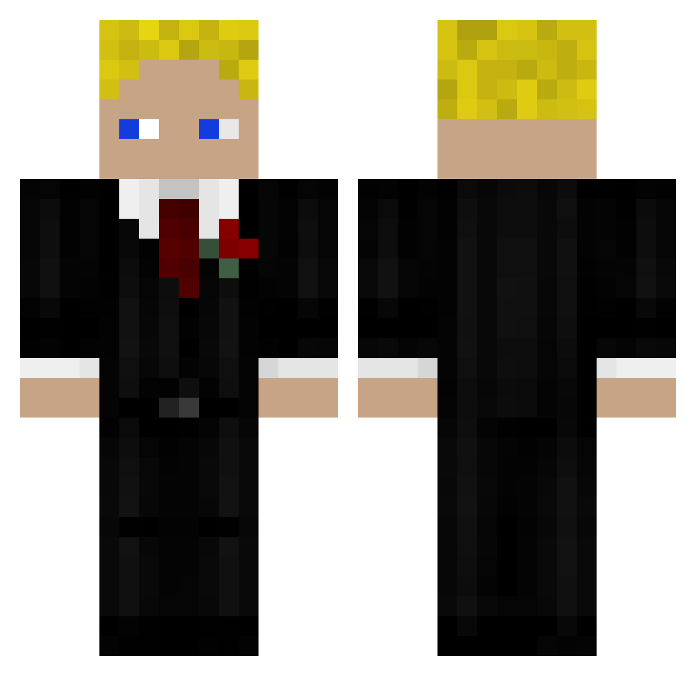 TrollLiam Minecraft skin, front and back view