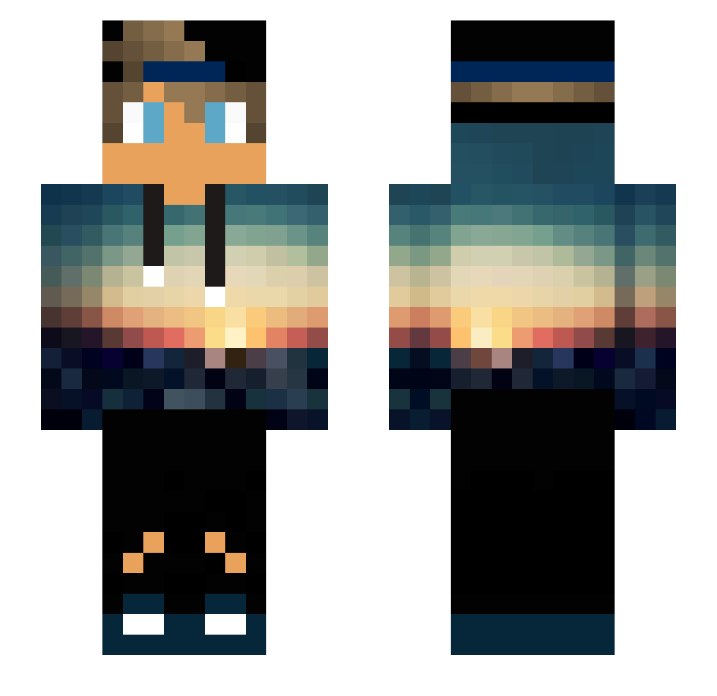 Astriope Minecraft skin, front and back view