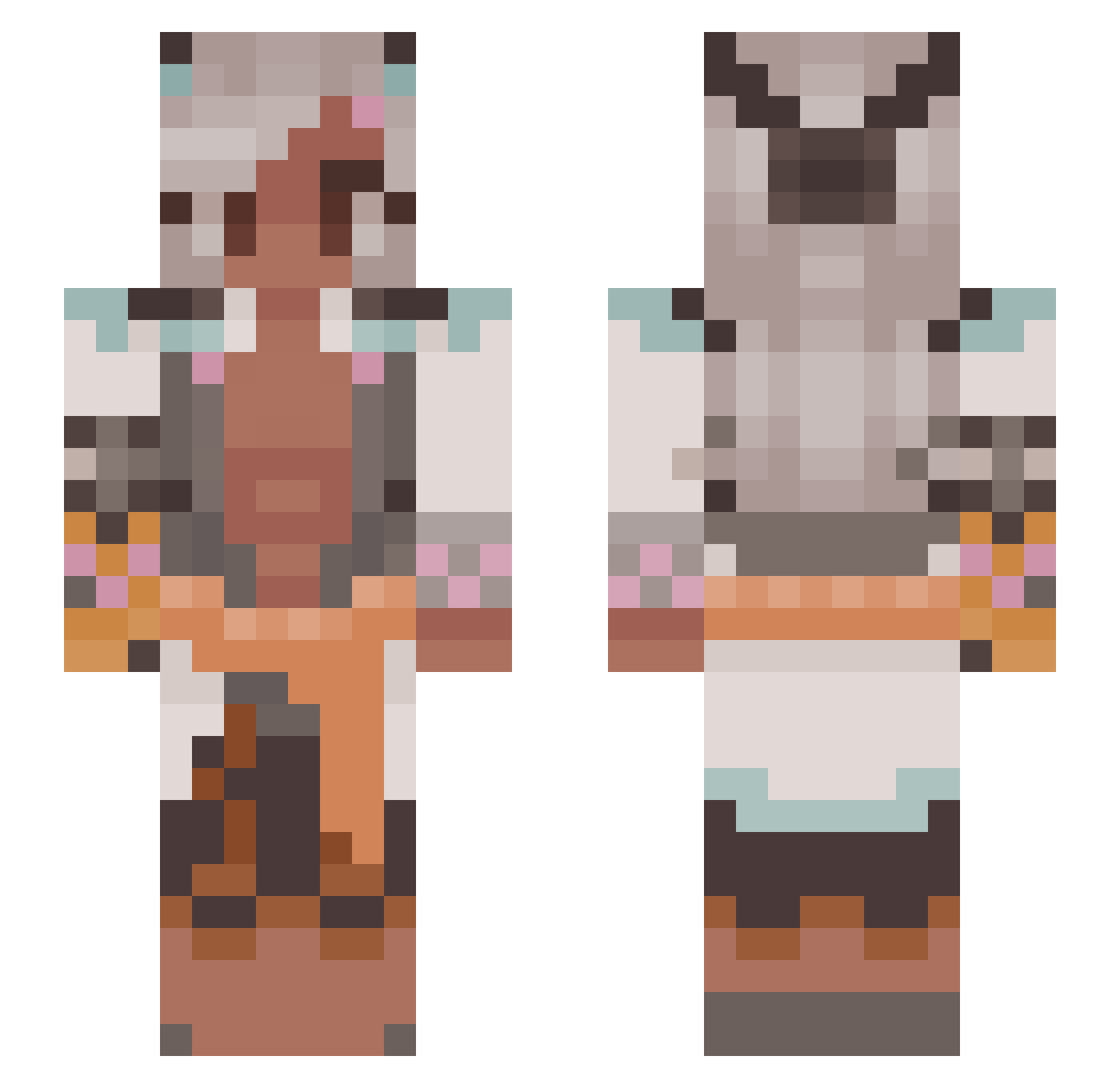 MaruSleepy Minecraft skin, front and back view