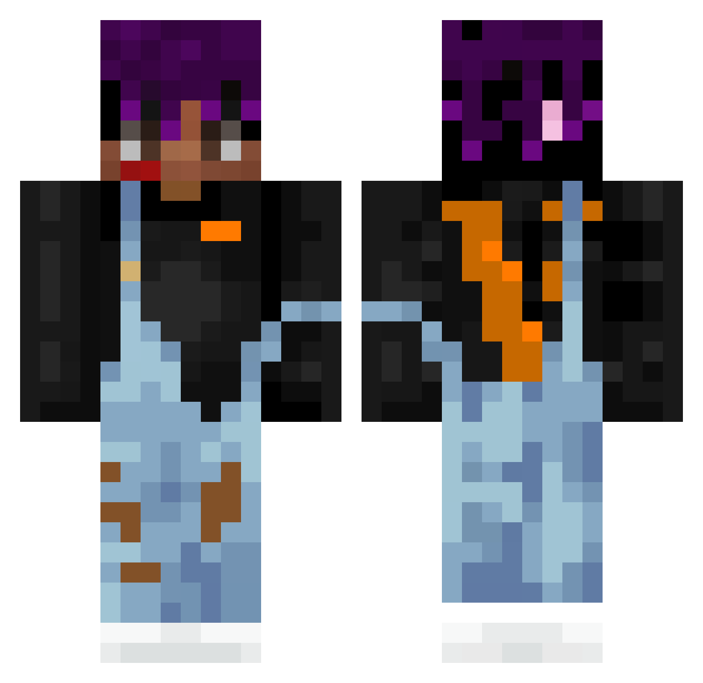 Fatalizd Minecraft skin, front and back view