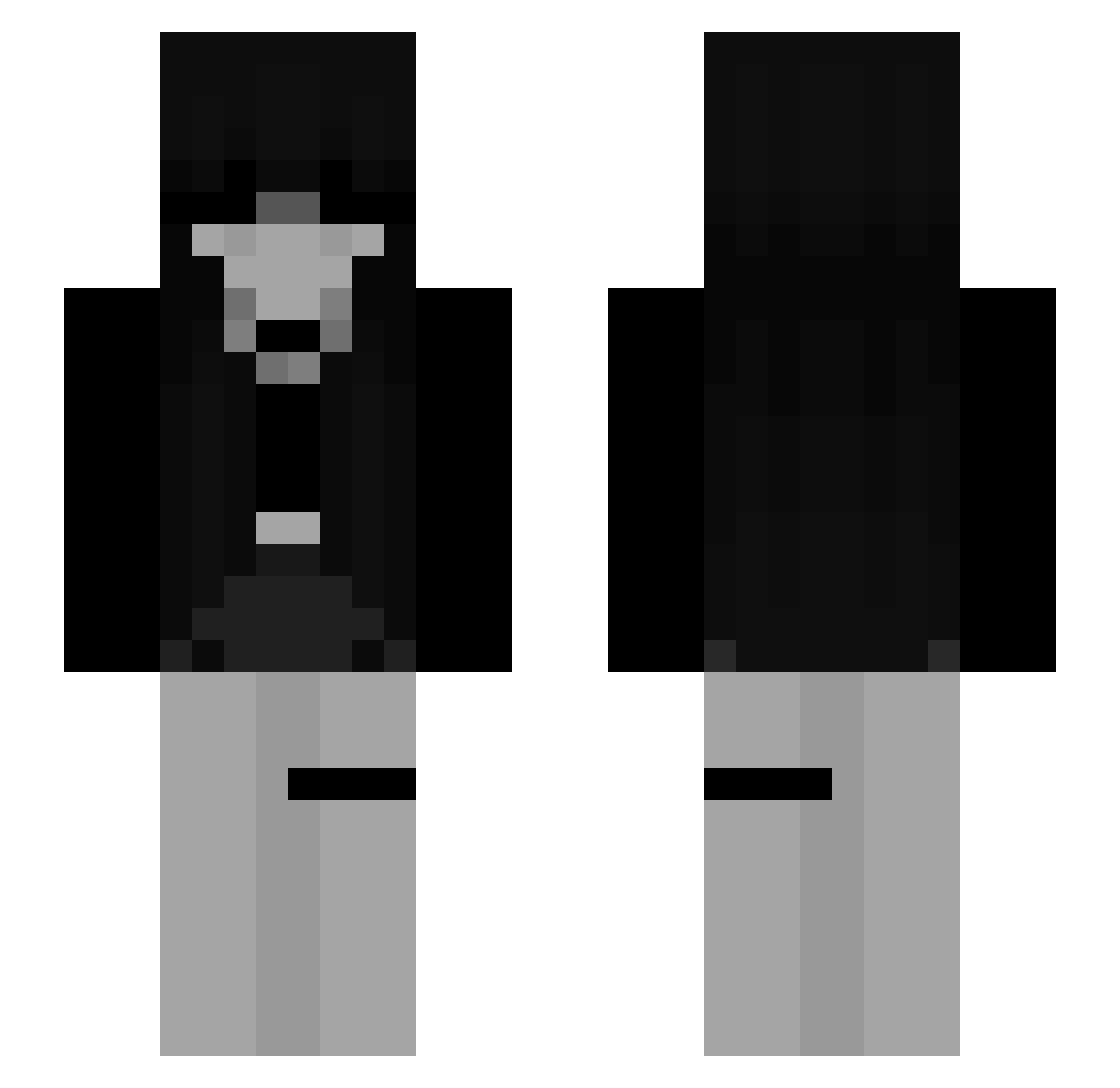xYt7x Minecraft skin, front and back view