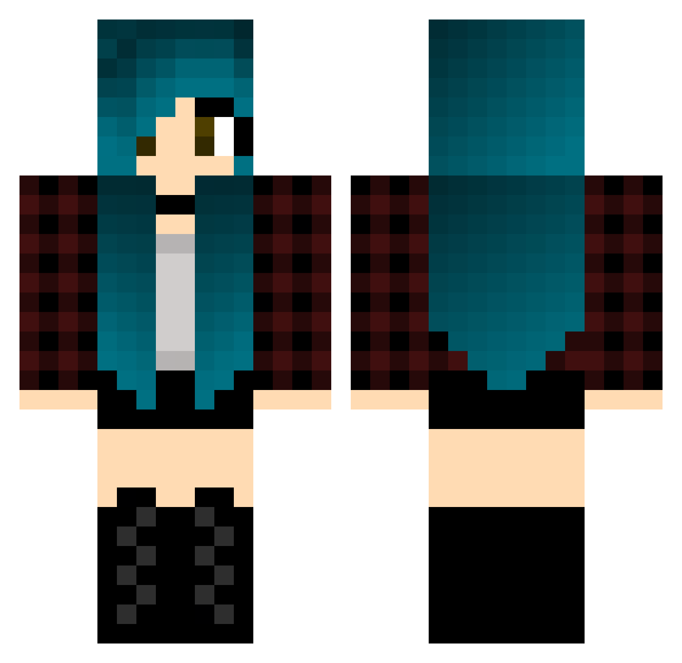 xtessa2001 Minecraft skin, front and back view