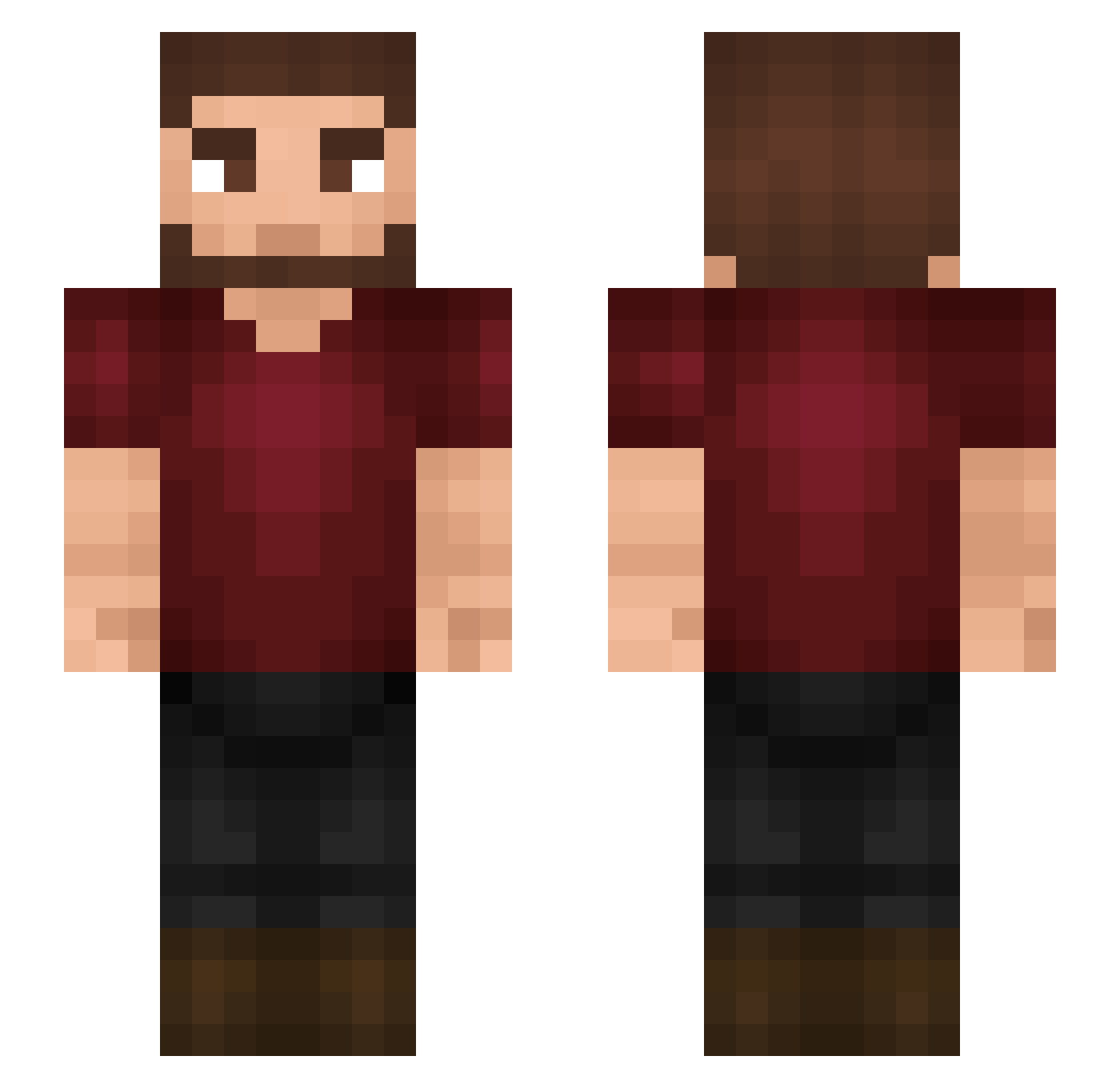 Shinruzao Minecraft skin, front and back view