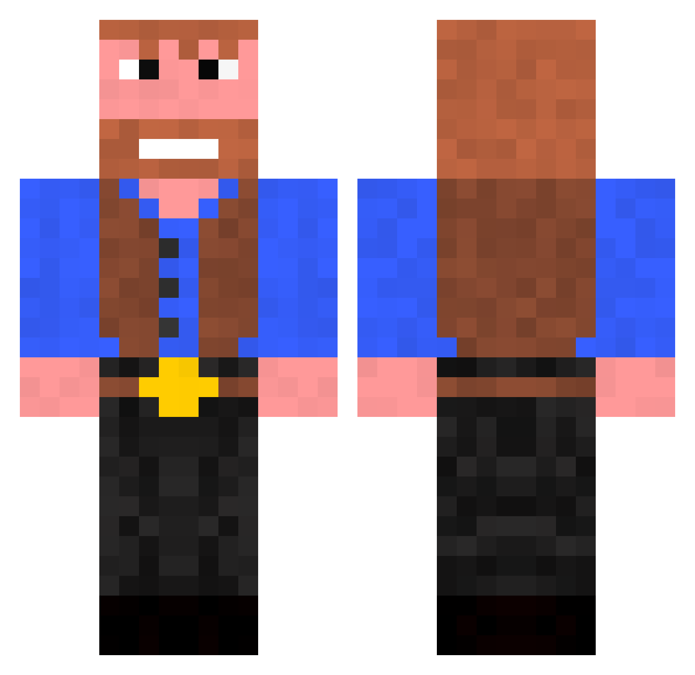 forcer Minecraft skin, front and back view