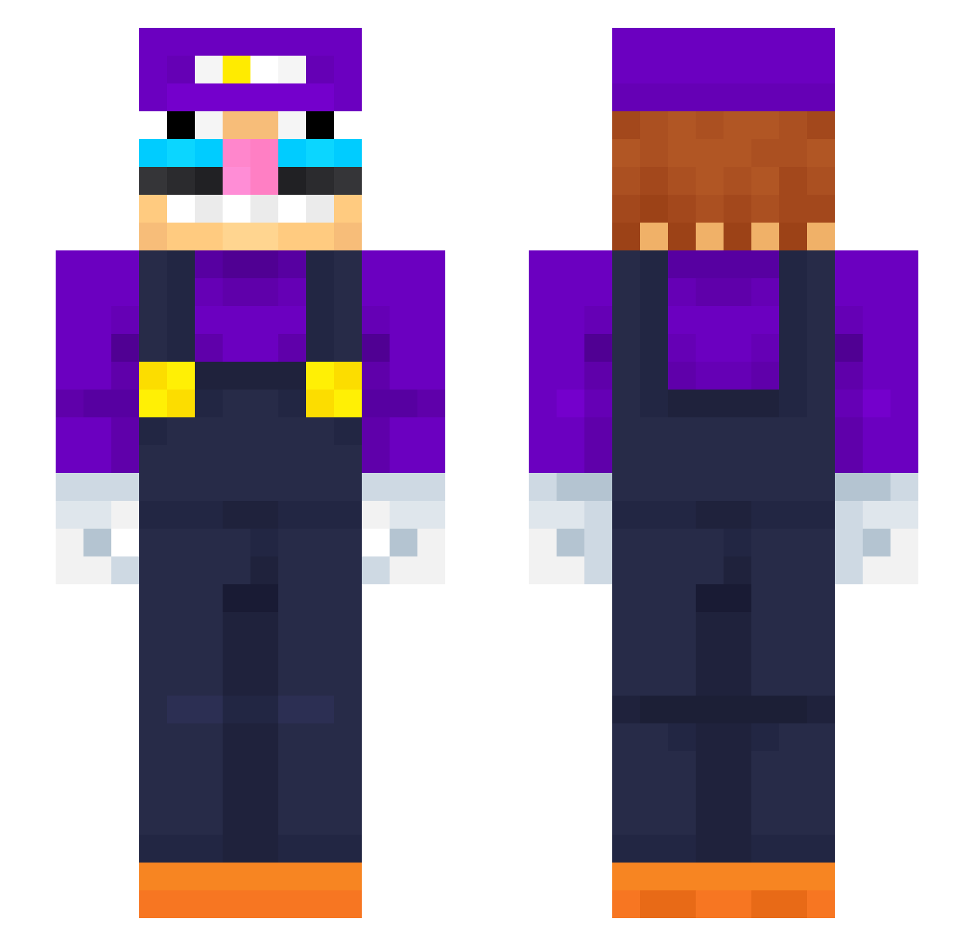 tayoor Minecraft skin, front and back view