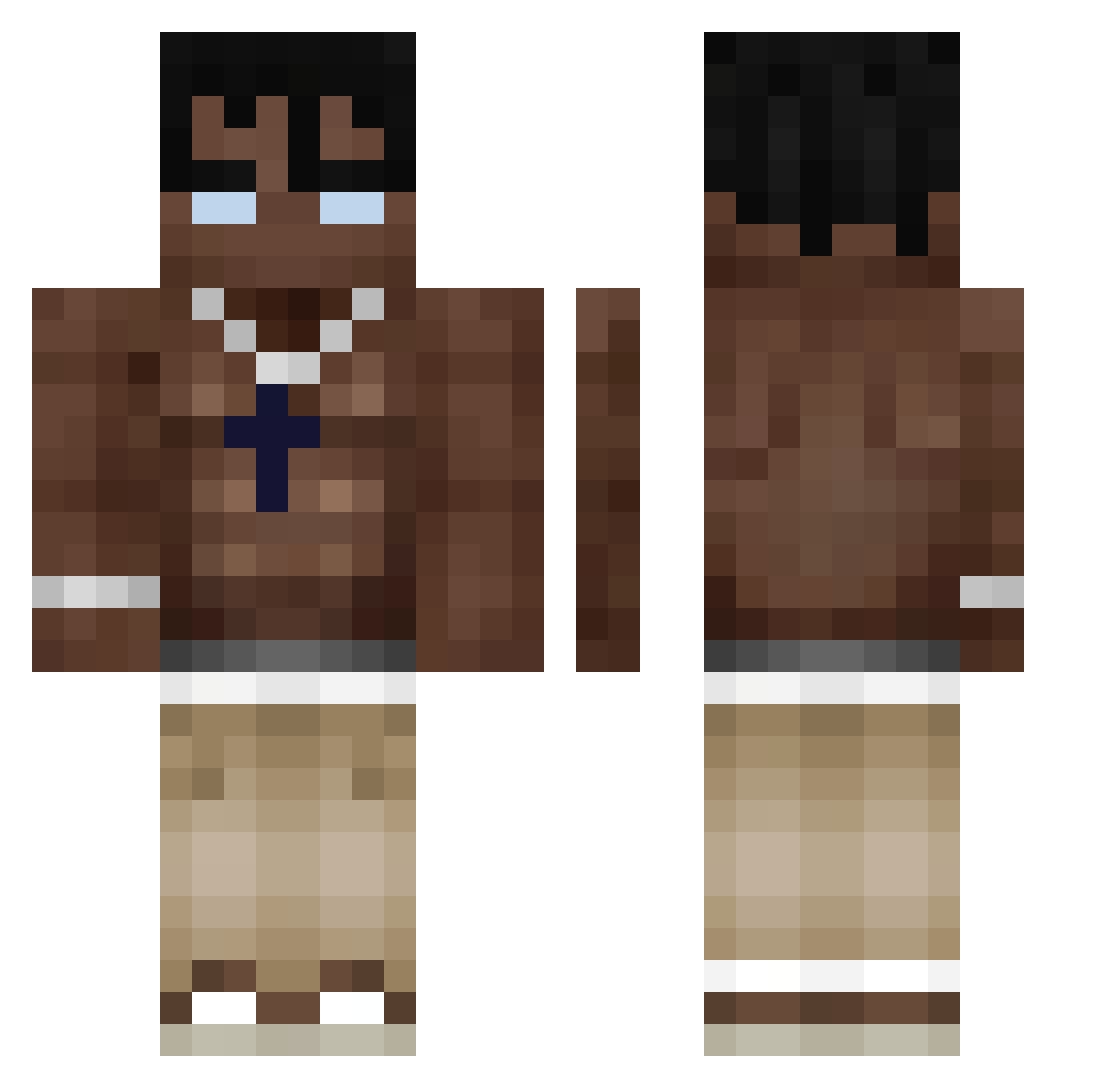 TravisCPVP Minecraft skin, front and back view