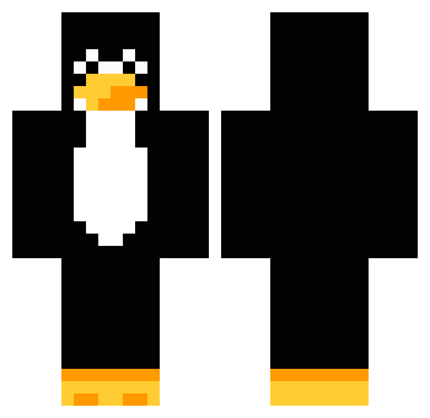 Kleiper Minecraft skin, front and back view