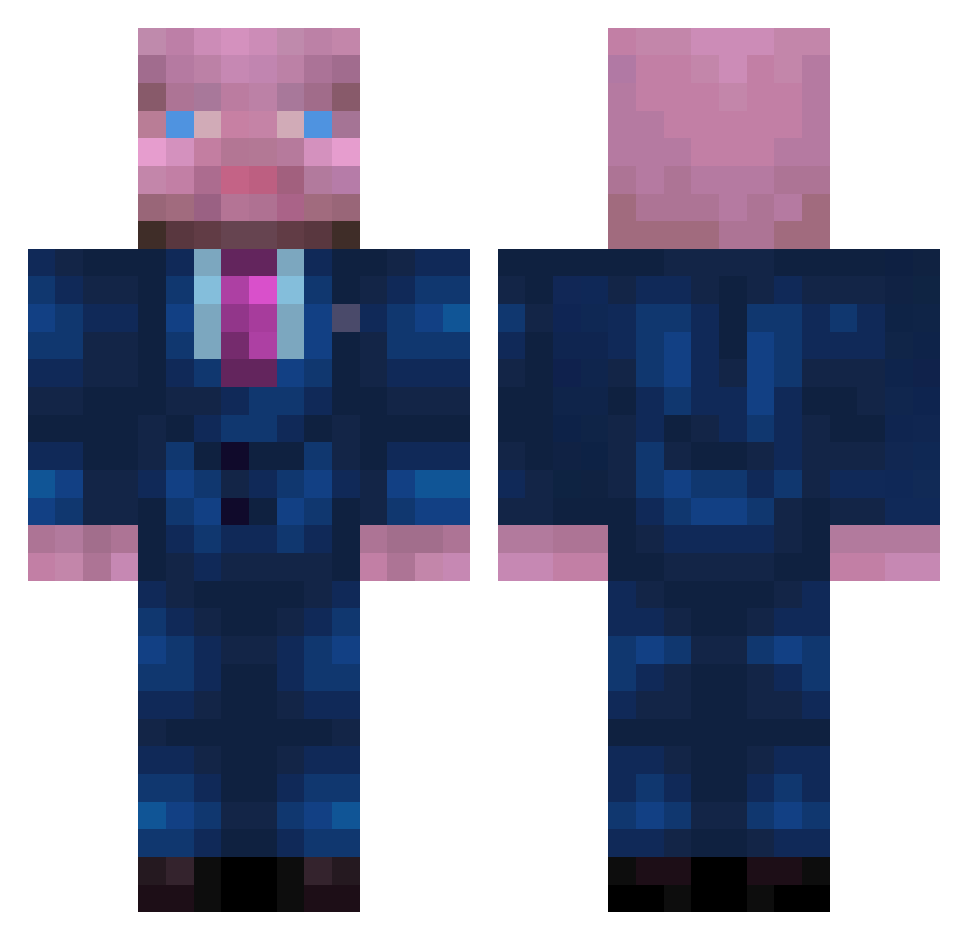 YoursDearly Minecraft skin, front and back view