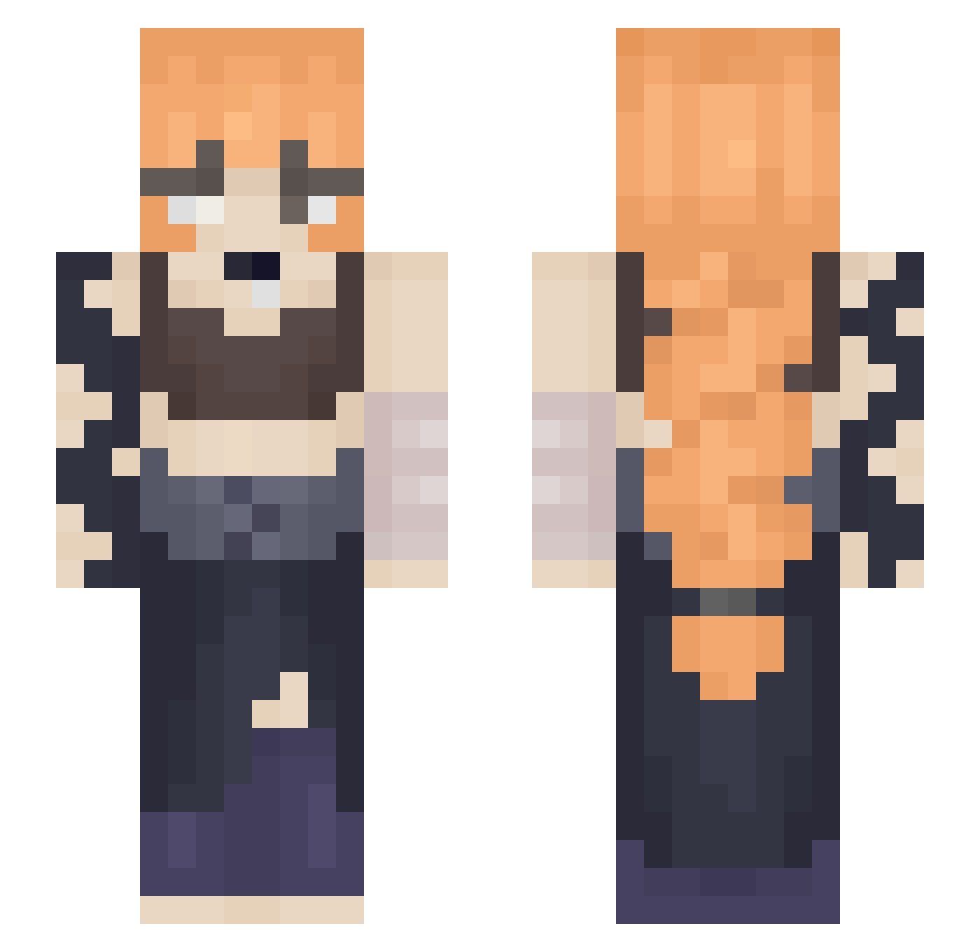 Tsuuuuuki Minecraft skin, front and back view