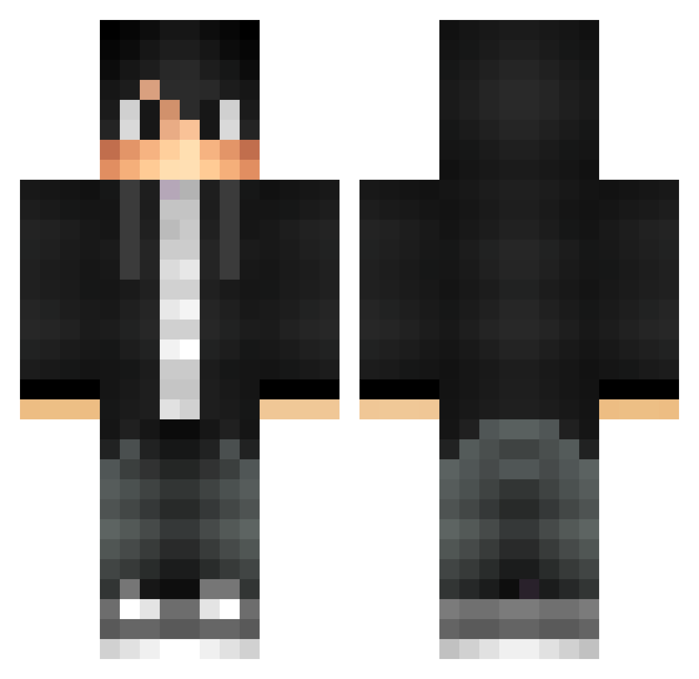 Profited Minecraft skin, front and back view