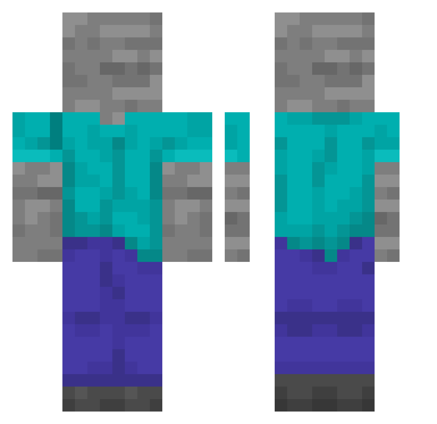 Somagatto Minecraft skin, front and back view
