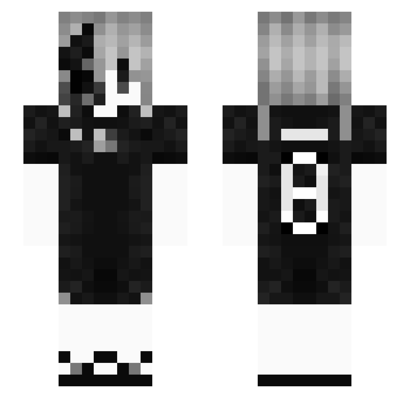 LuseSant Minecraft skin, front and back view