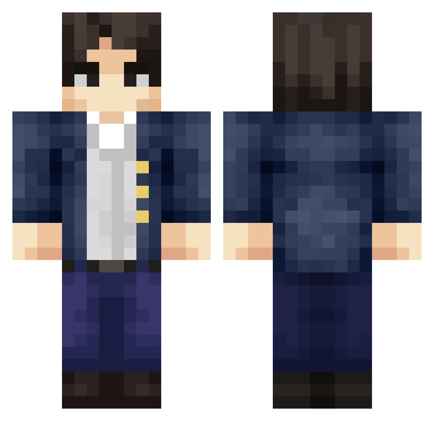 ghosthalley Minecraft skin, front and back view