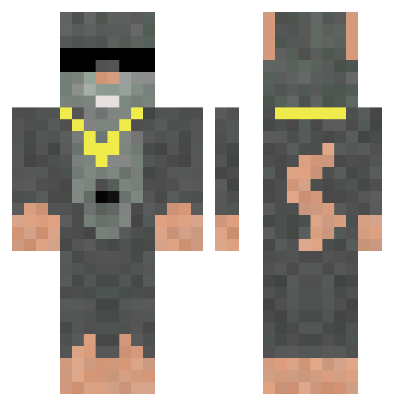 Shyners Minecraft skin, front and back view