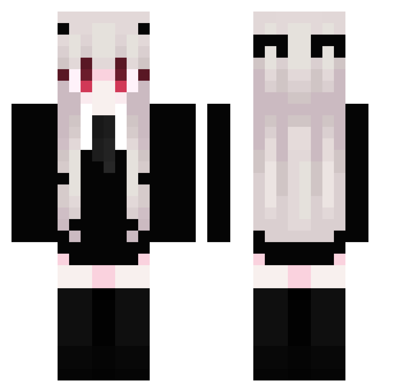 ShadowAssas1n Minecraft skin, front and back view