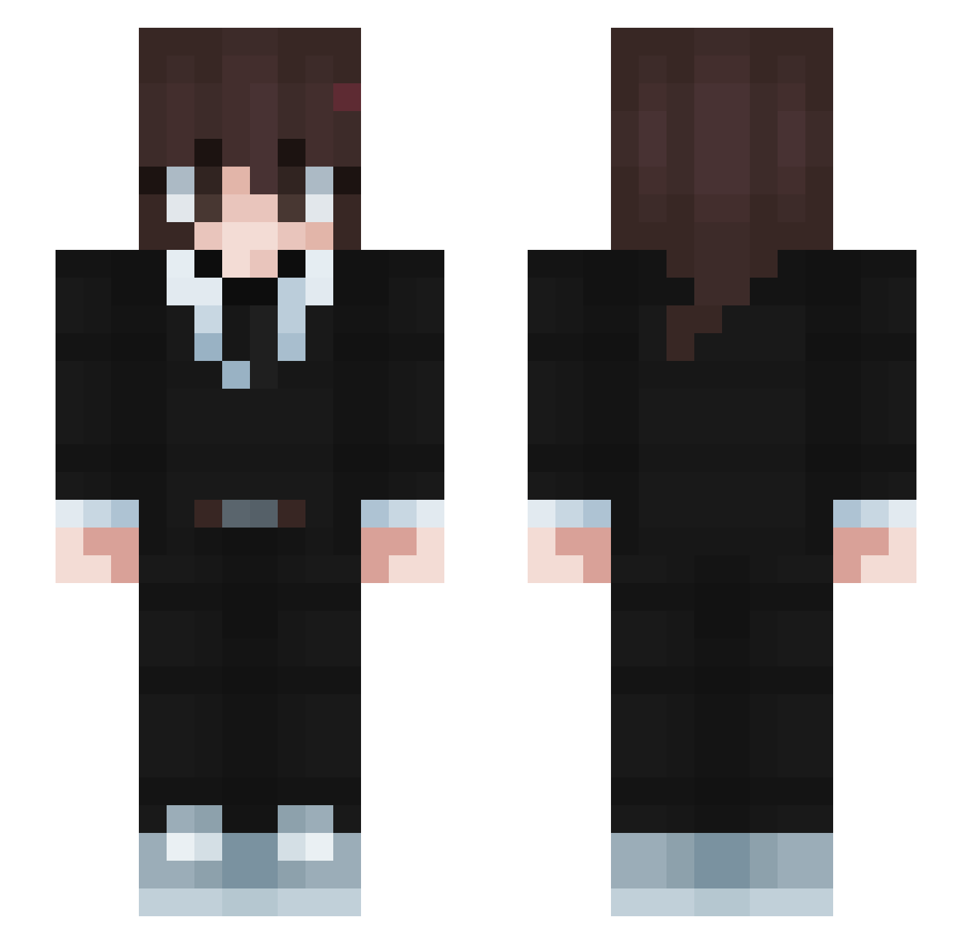 Just_Iz Minecraft skin, front and back view
