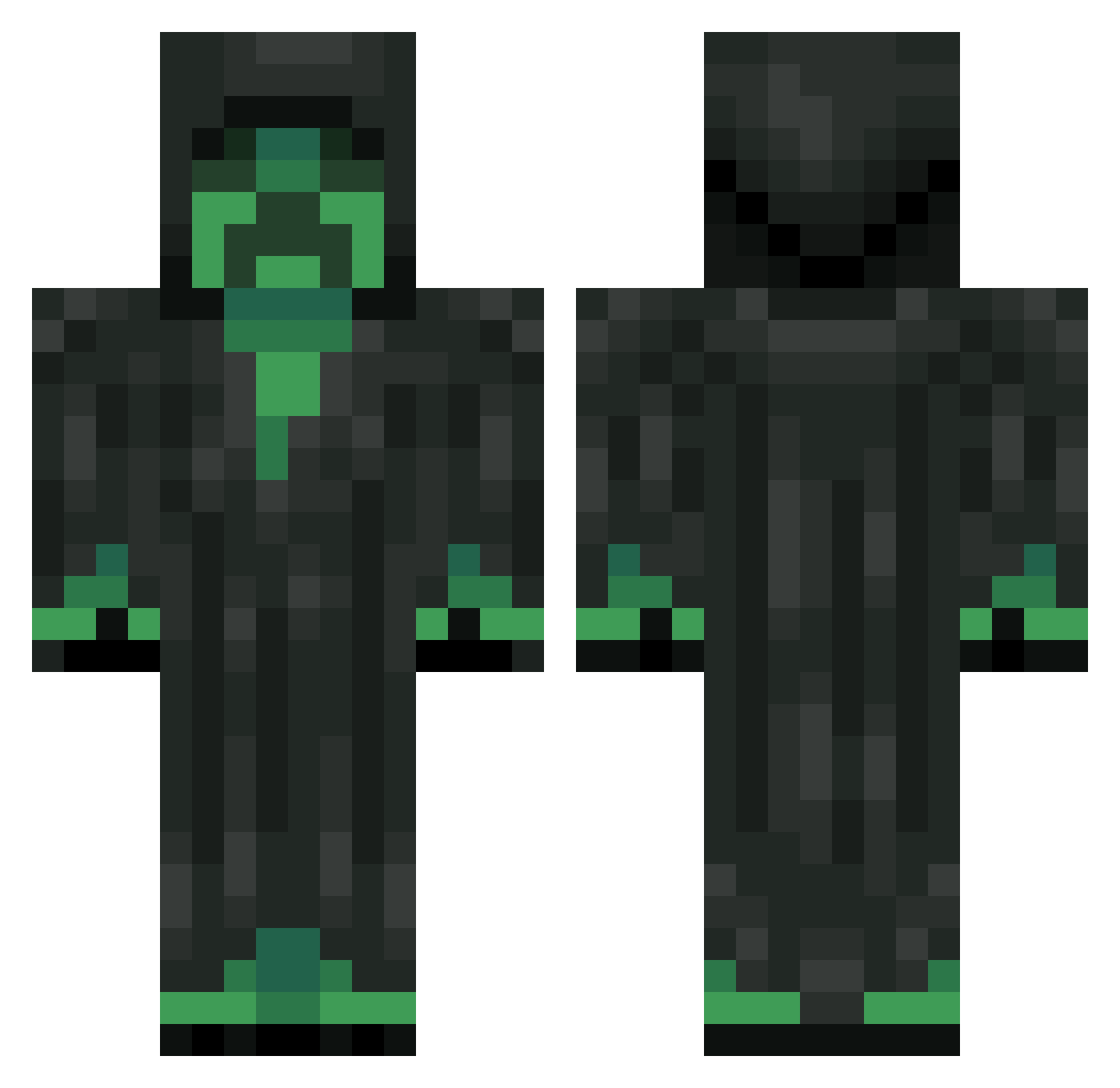 womhom Minecraft skin, front and back view