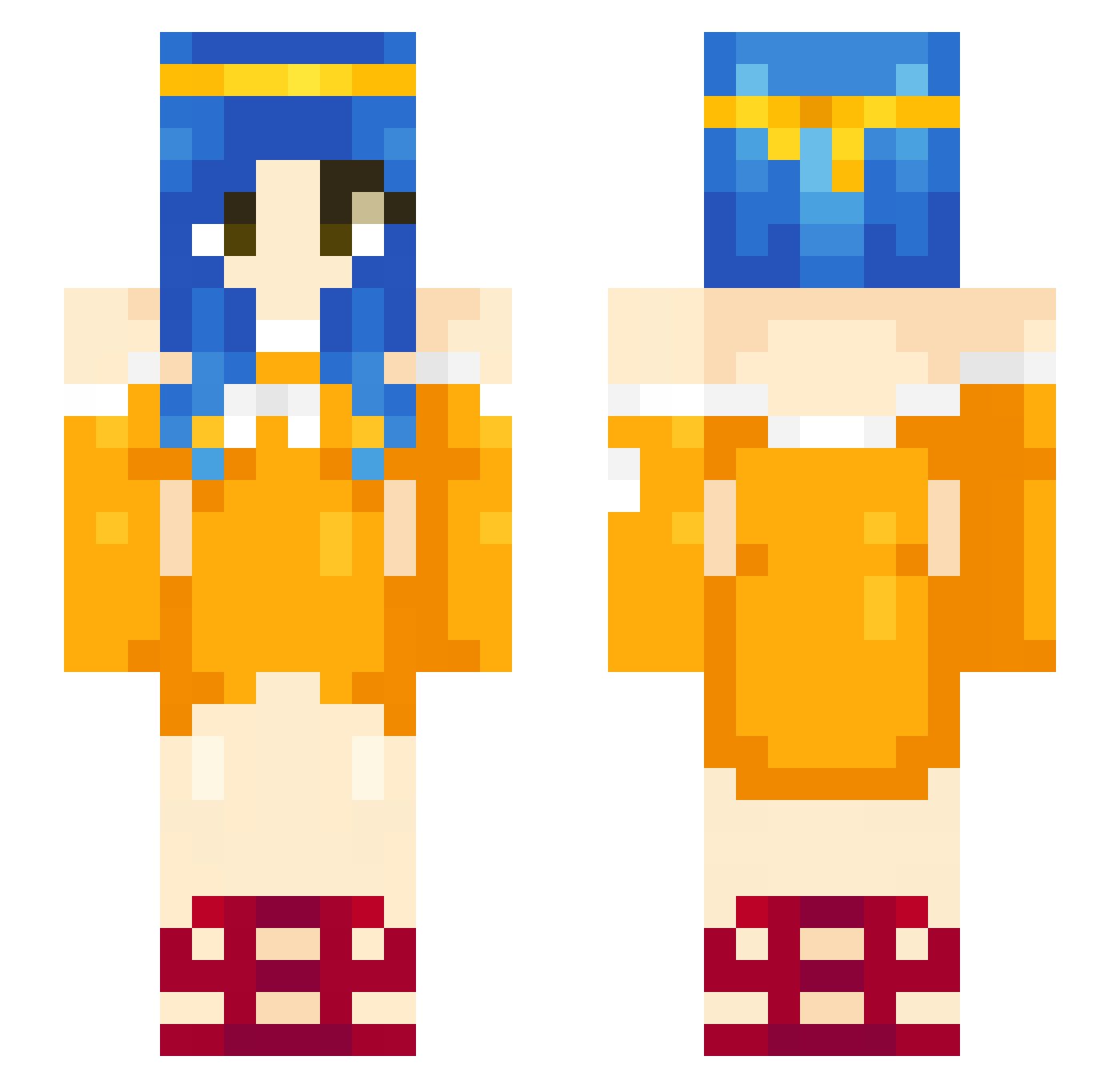 EriEri33 Minecraft skin, front and back view