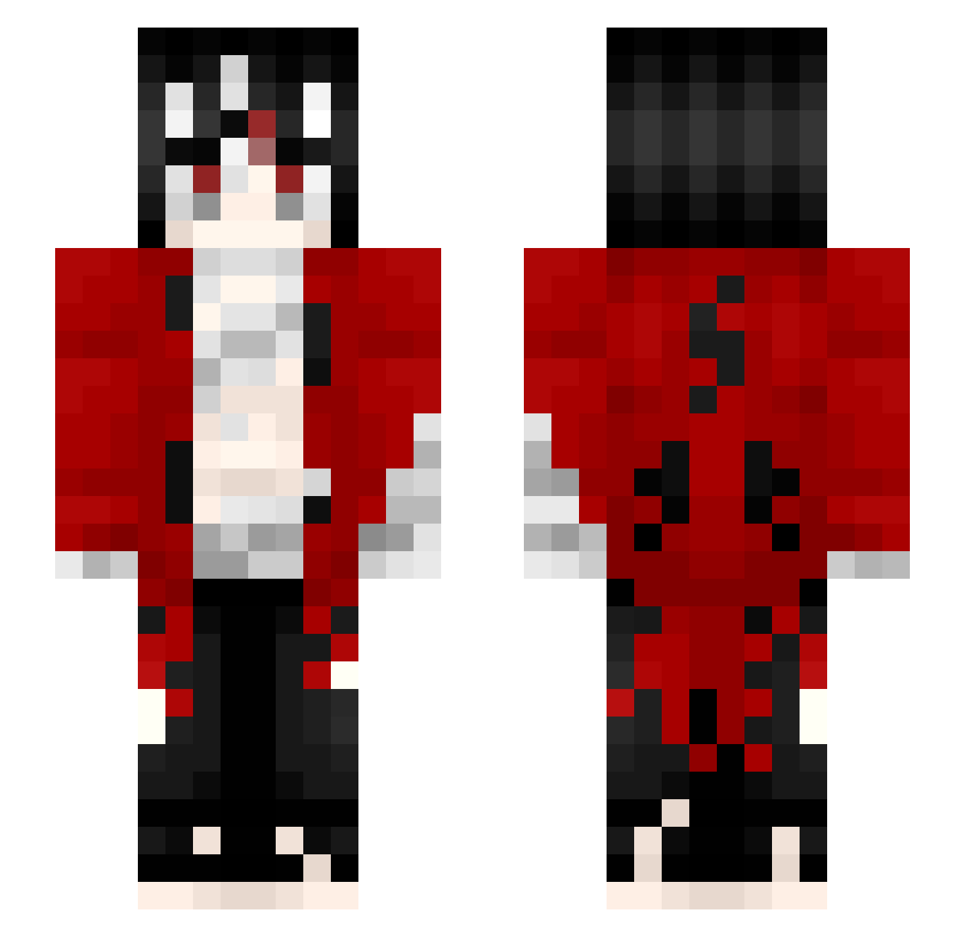 seccos Minecraft skin, front and back view