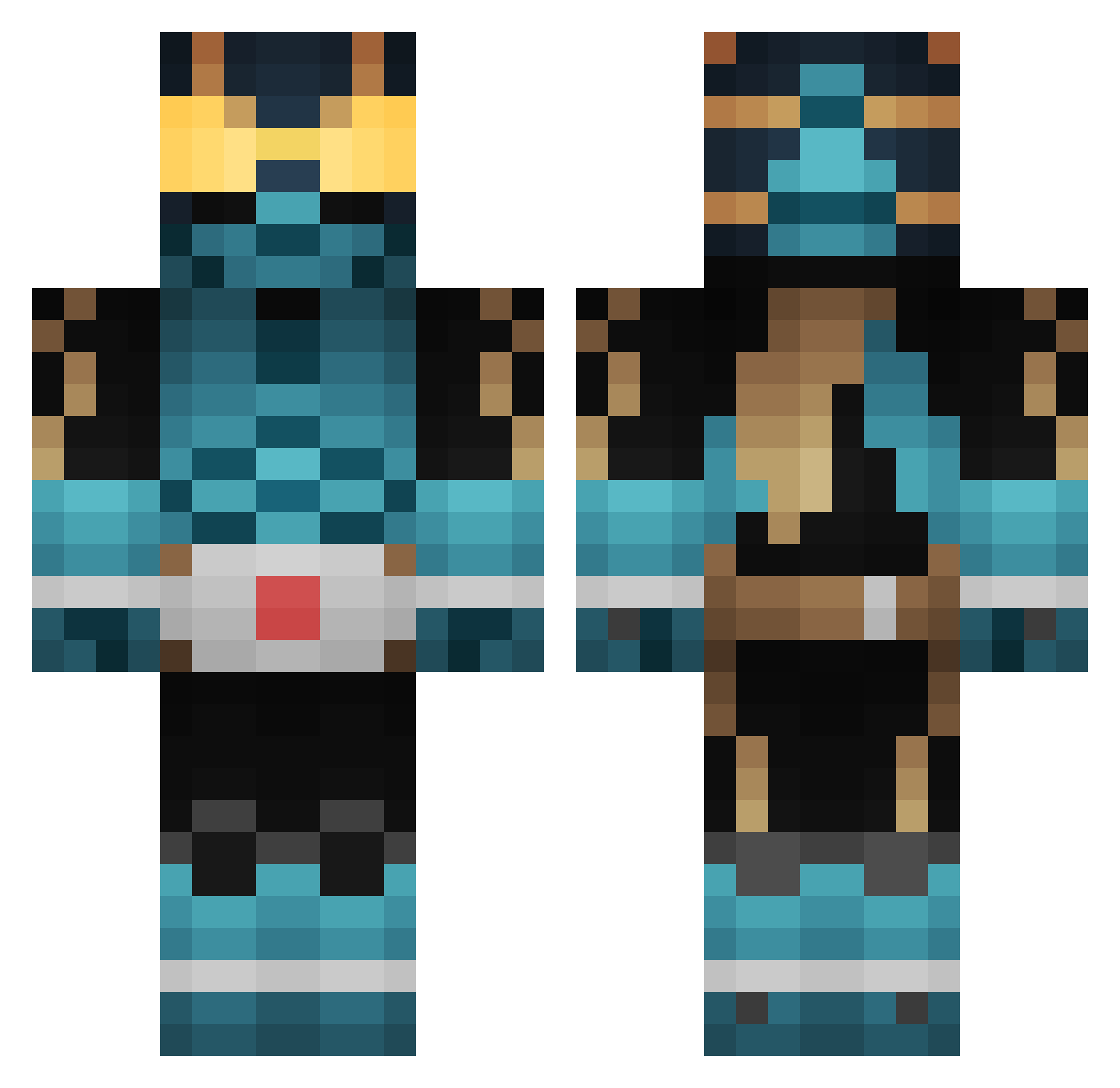 Lubediro Minecraft skin, front and back view