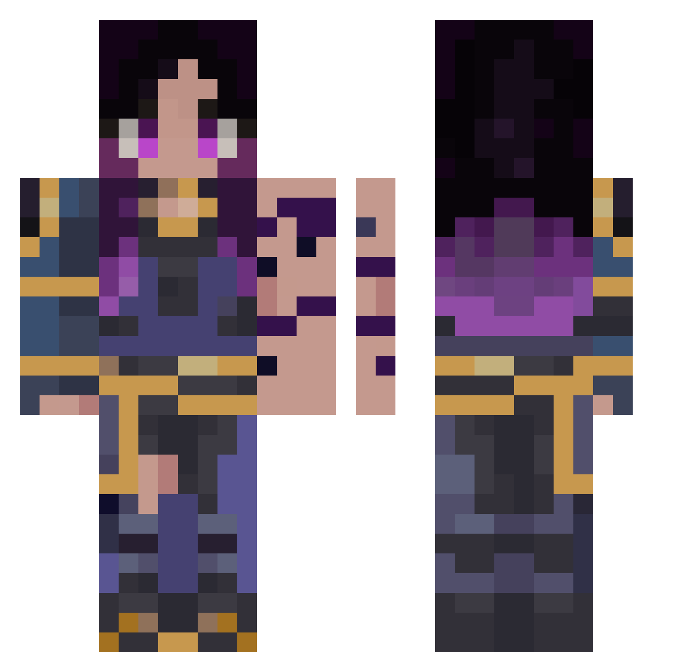 Cooks_10 Minecraft skin, front and back view