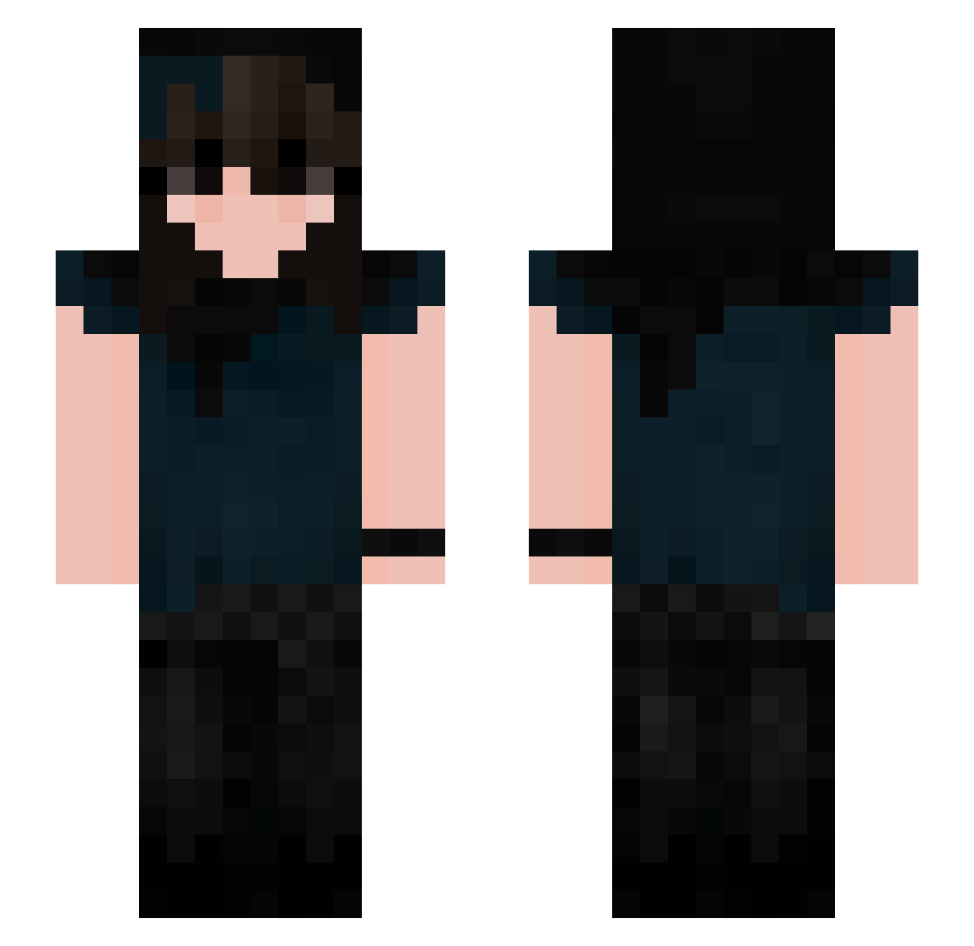 Velstery Minecraft skin, front and back view