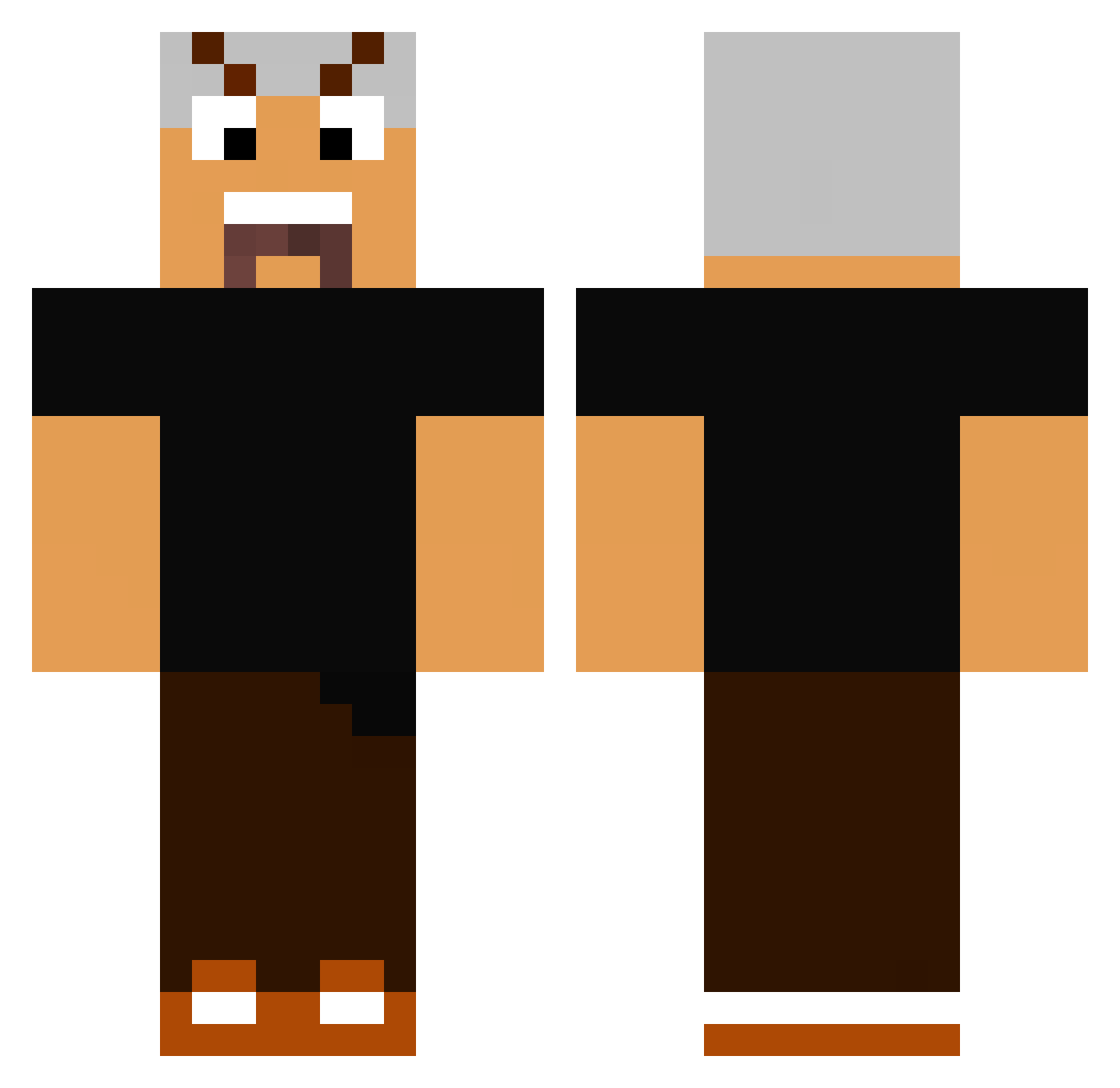 V0rt3xGD Minecraft skin, front and back view
