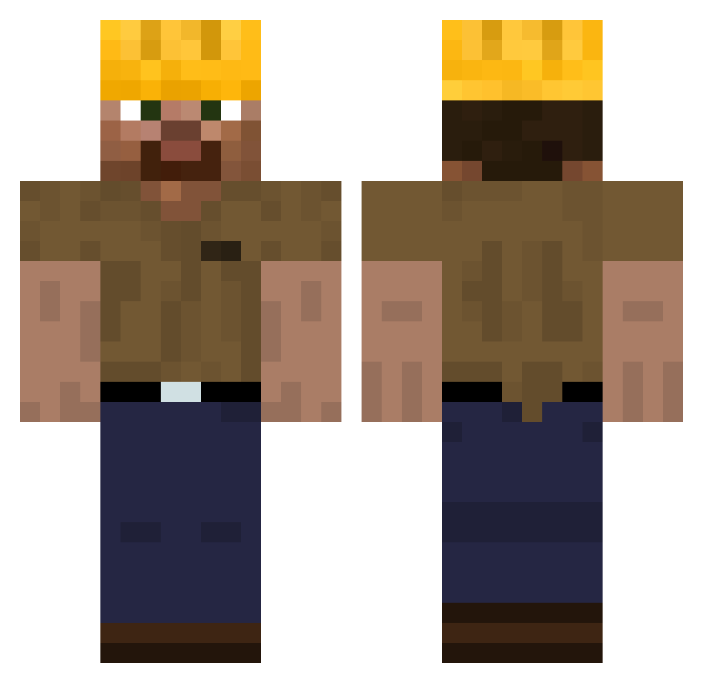 Chryste Minecraft skin, front and back view