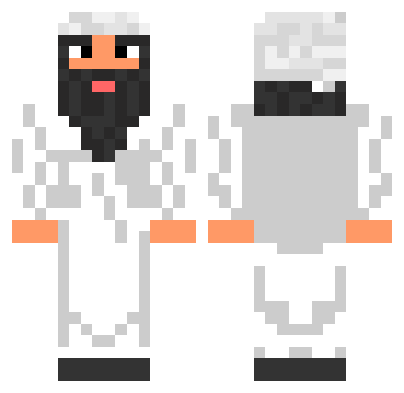 ADielli Minecraft skin, front and back view