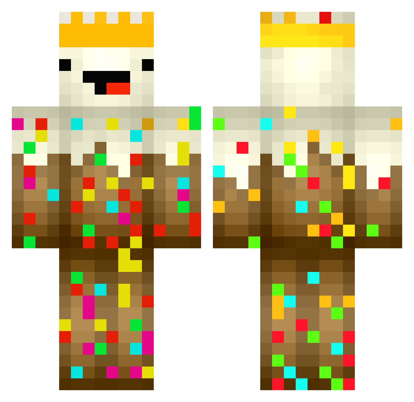 Cake_dk Minecraft skin, front and back view