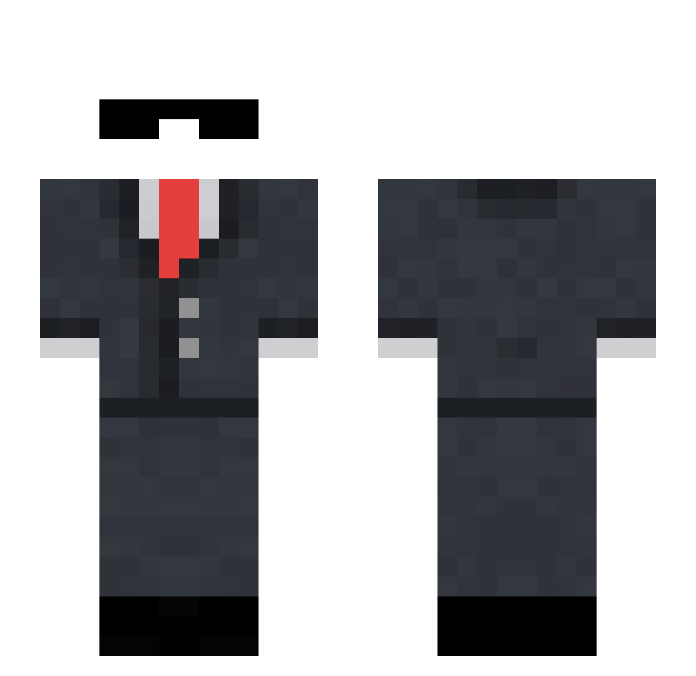 JustMaxify Minecraft skin, front and back view