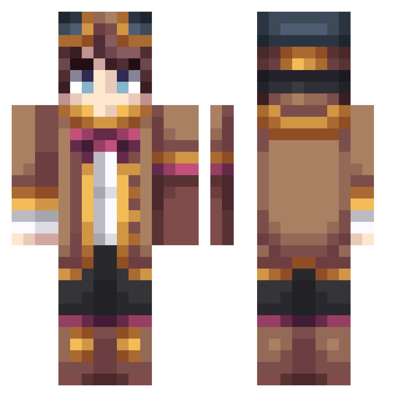 912mash Minecraft skin, front and back view