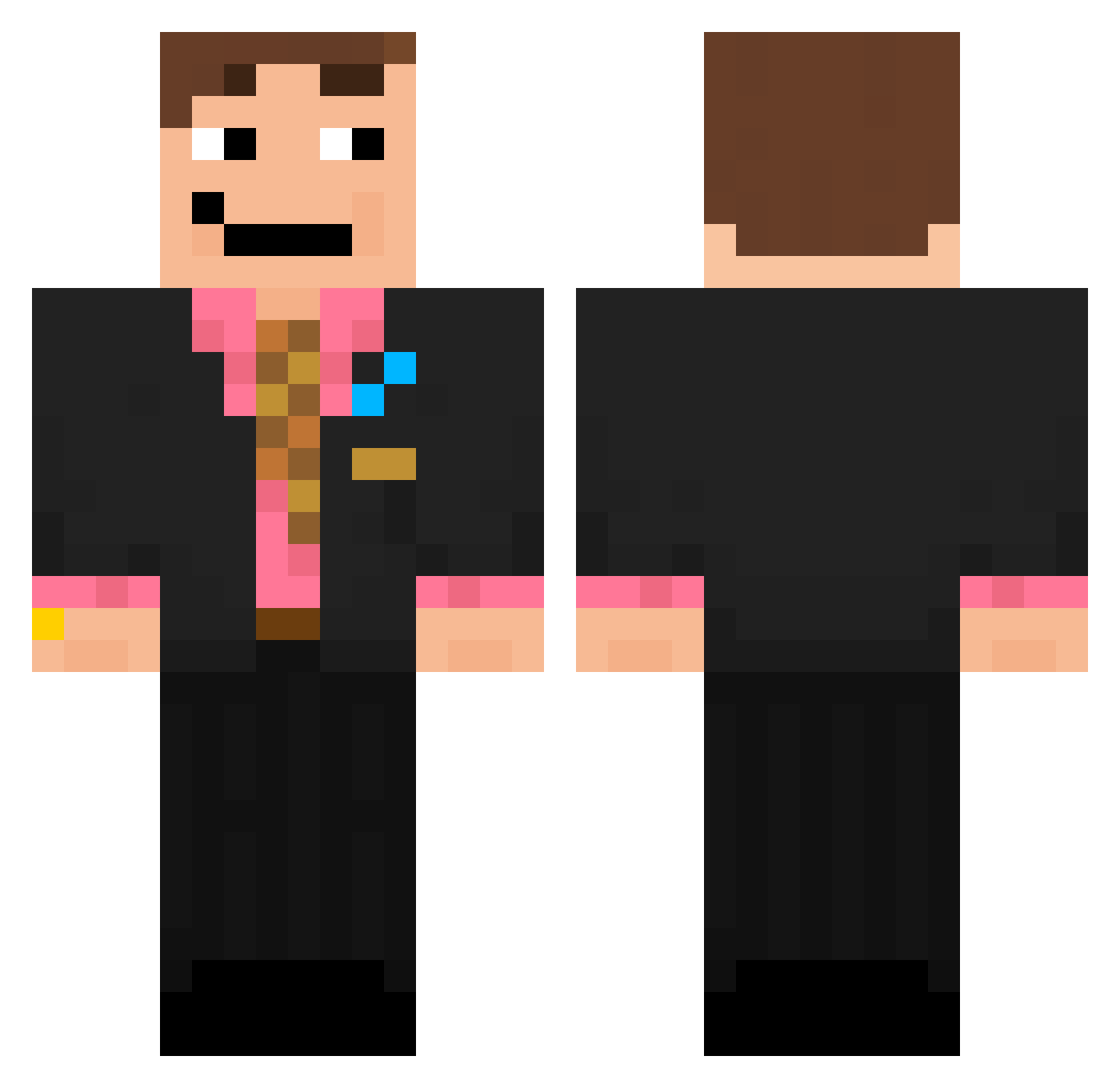 Airboarders Minecraft skin, front and back view