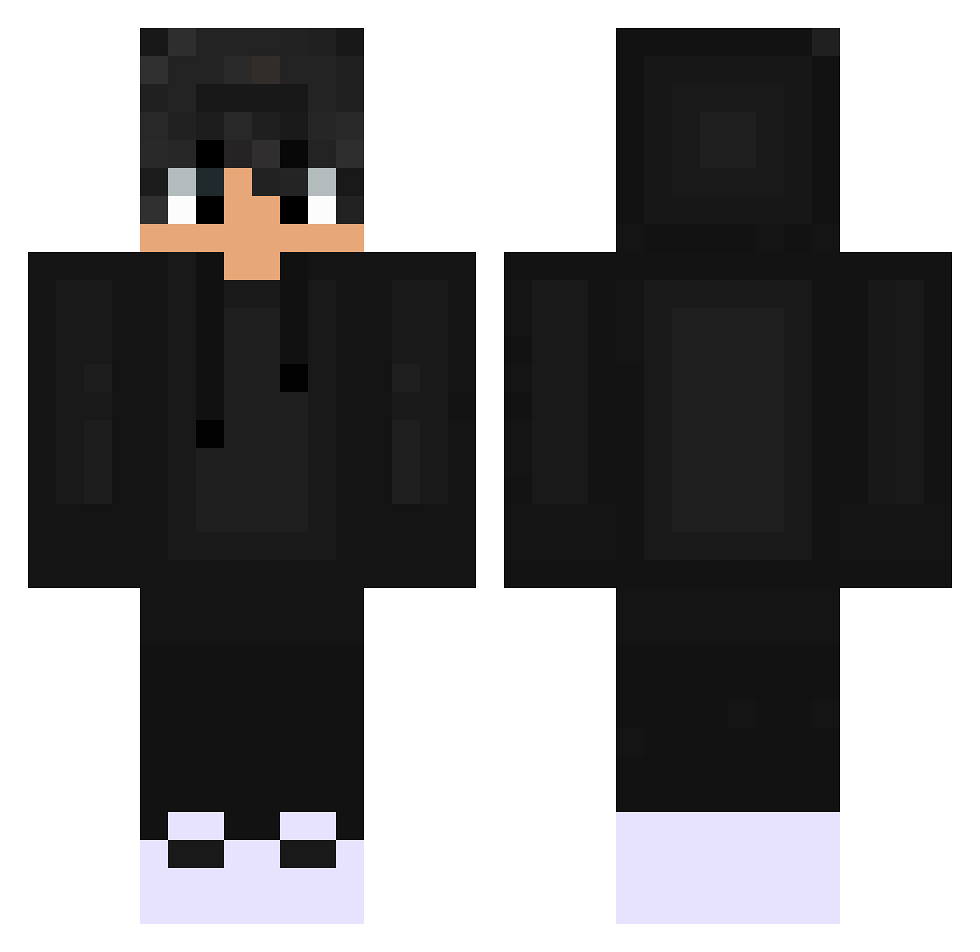 MisterTA Minecraft skin, front and back view