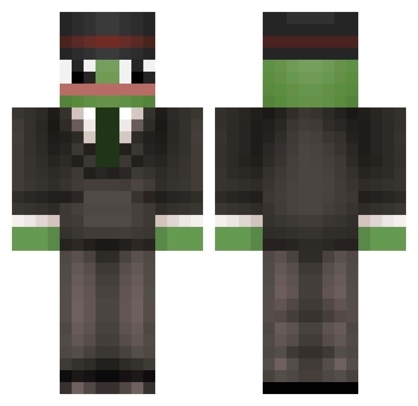 Tony8k Minecraft skin, front and back view
