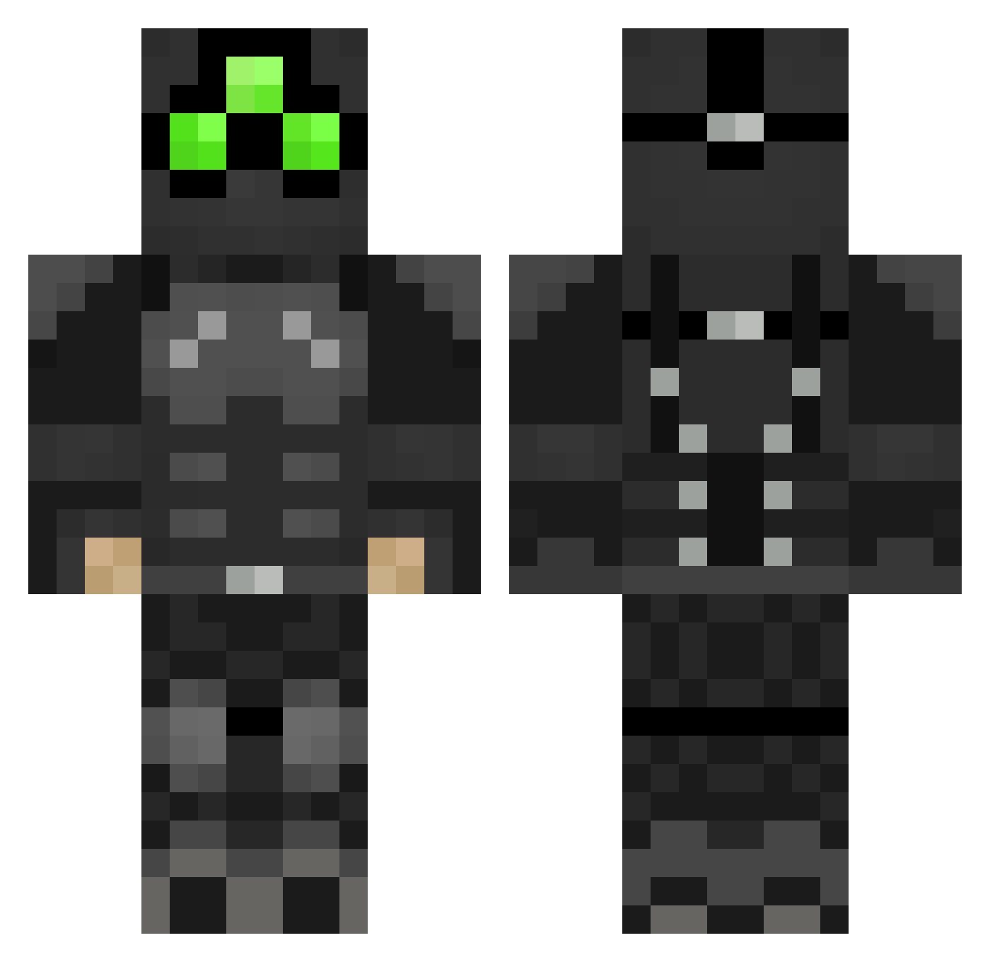 Fluffyponies Minecraft skin, front and back view